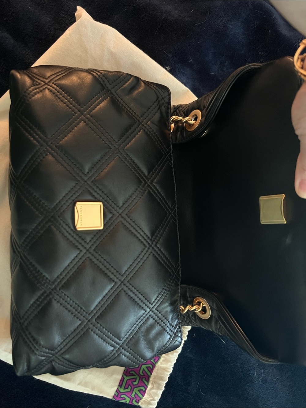 Tory Burch Black Quilted Leather Soft Fleming Shoulder Bag - Picture 3 of 14